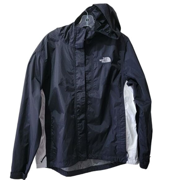 The North Face black Hooded windbreaker jacket Size L hyvent Nylon - Picture 1 of 13